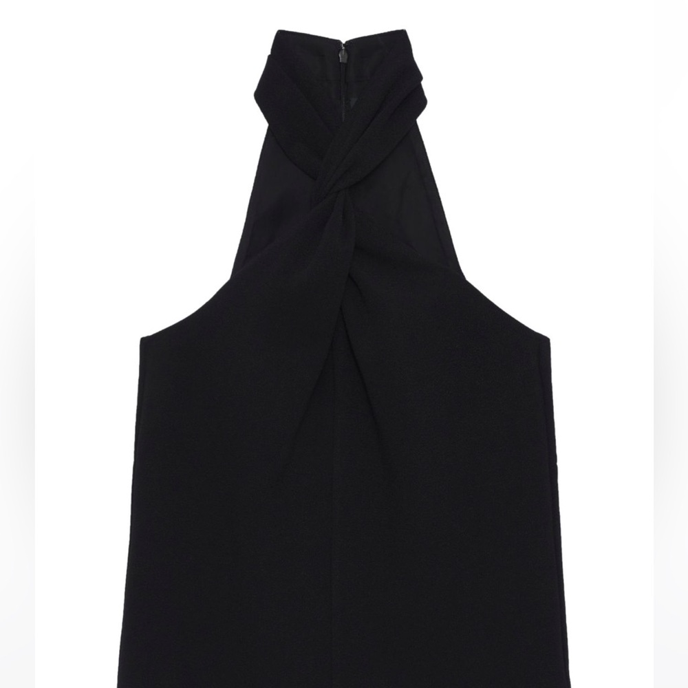 Black Twist Halter Neck Women's Top